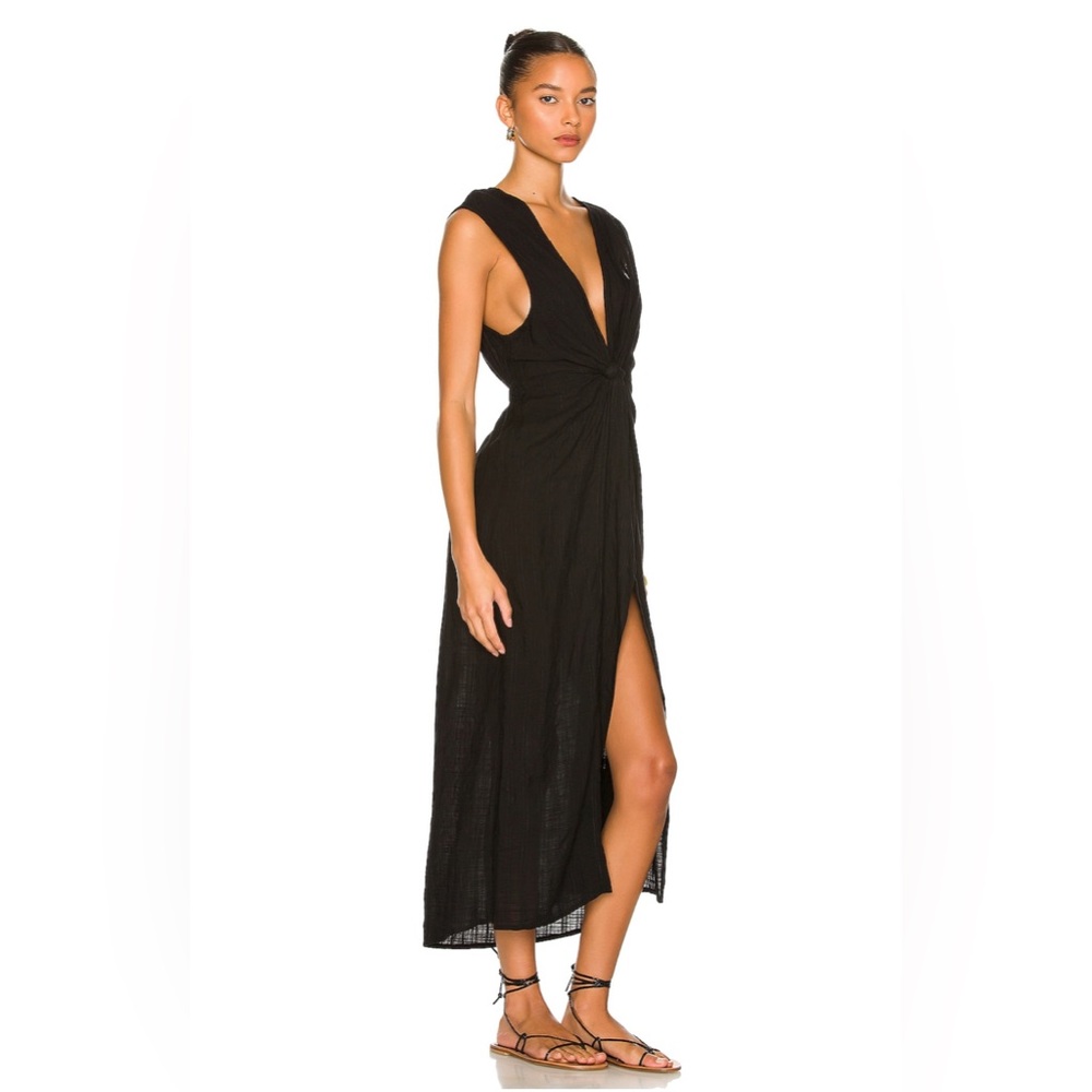l*space Black Twisted Plunge Maxi Swim Coverup - Picture 2 of 6